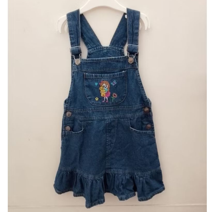 Romper Jumpsuit Overall Jeans Anak perempuan Model rok kualitas import bahan tebal dan halus nyaman 