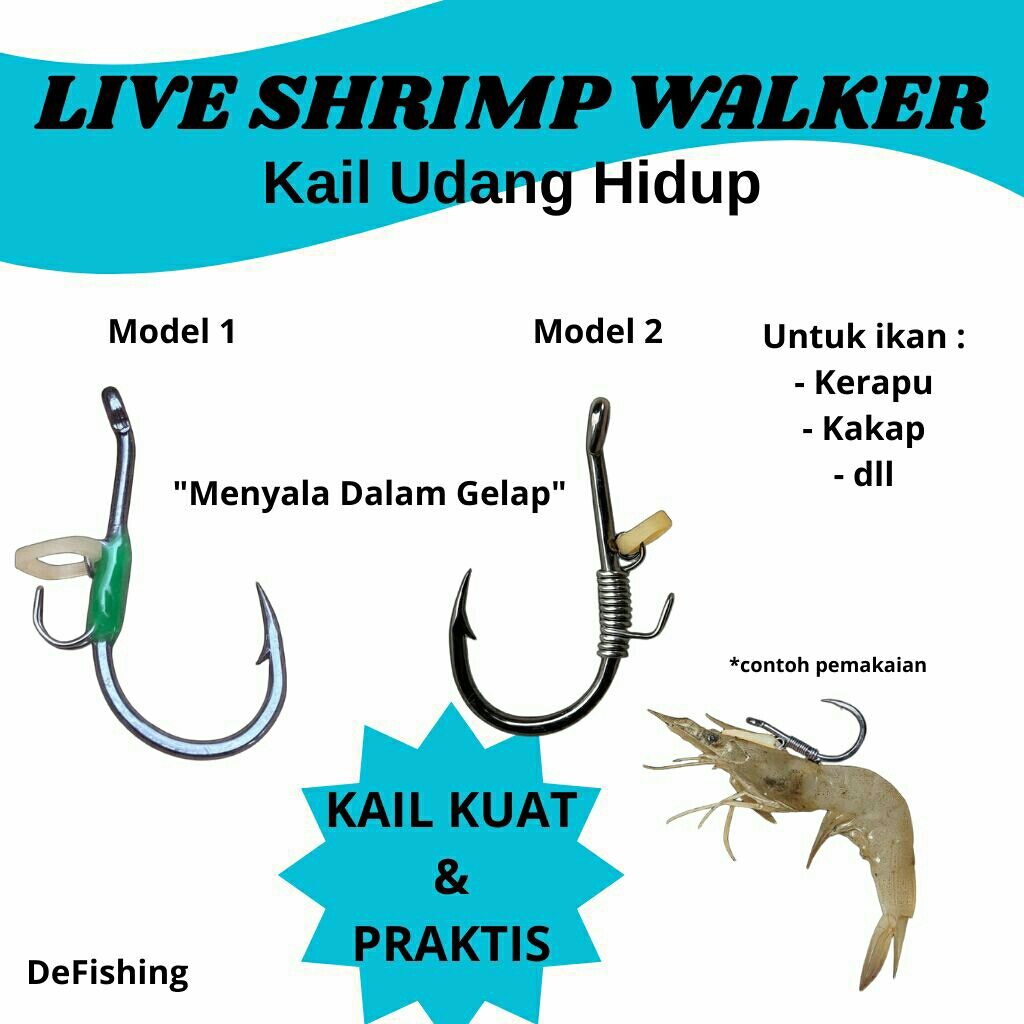 PROMO TOKO BARU (ISI 5) Mata kail pancing untuk udang hidup mancing di laut dan sungai muara udang t