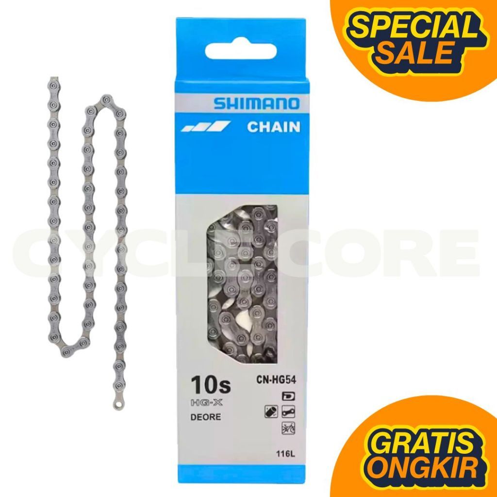 [1 DUS 50 PCS] Rantai Sepeda Shimano CN-HG54 9-10 Speed Chain Sepeda Lipat Gunung MTB Roadbike DLL