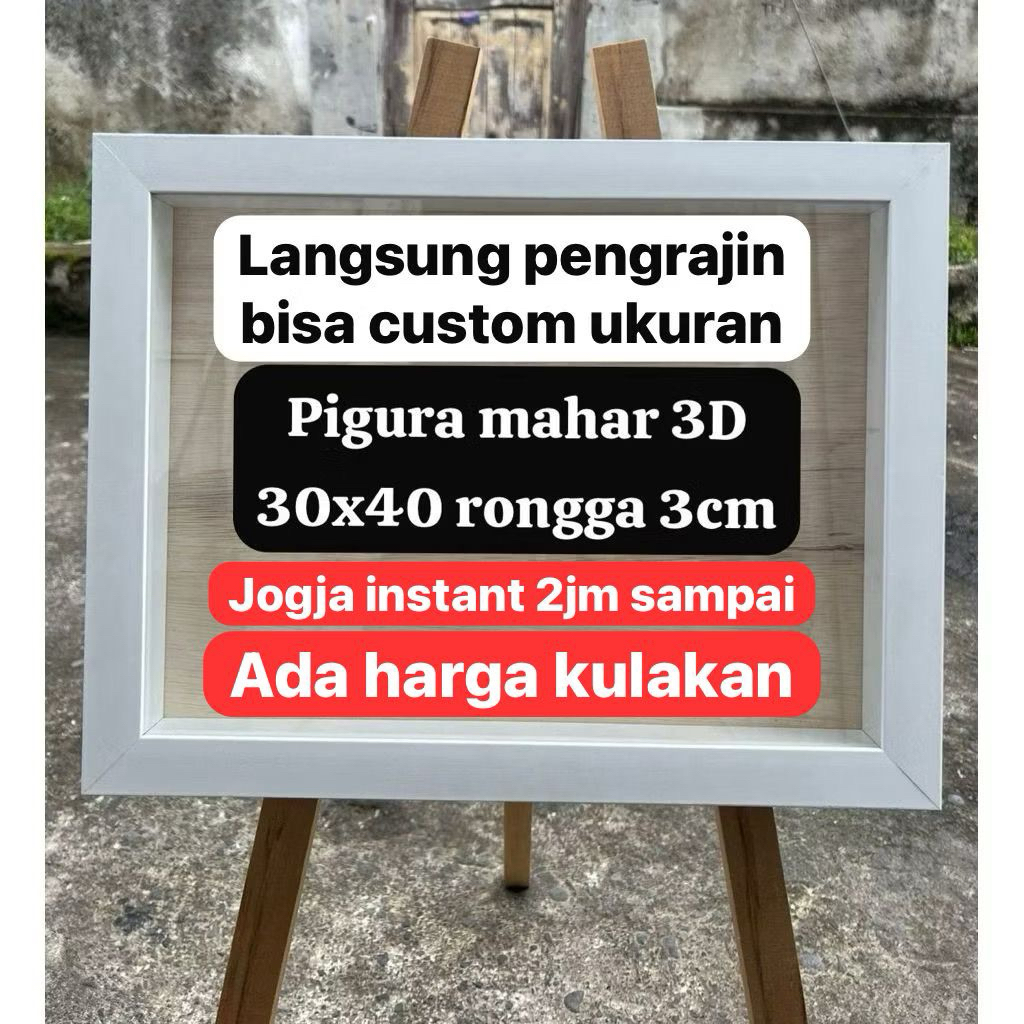 Jogja 2jam sampai Bingkai mahar 3D 30x40cm frame mahar 3D Pigura 3D