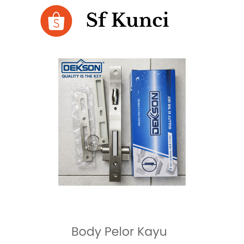 Kunci Pintu Kayu Pelor Dekson Original Stainless – 1 Set Lengkap