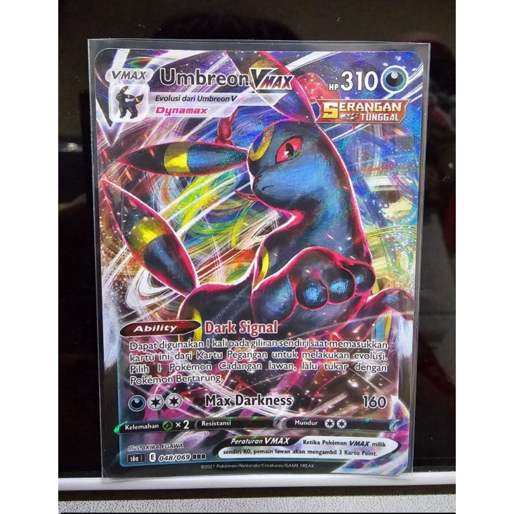 Kartu Pokemon Eevee Heroes - Umbreon Vmax RRR 048/069 (Indonesia)