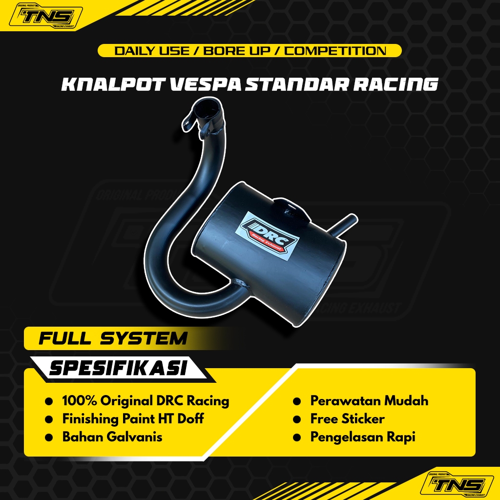 Knalpot vespa setandar racing DRC