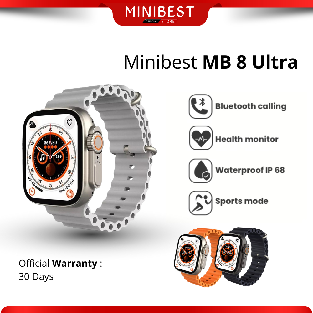 BoobaaStore - [ Eksklusif Live ] MINIBEST Smartwatch MB8 Plus Ultra Pro Bluetooth V5.2 Full Touch