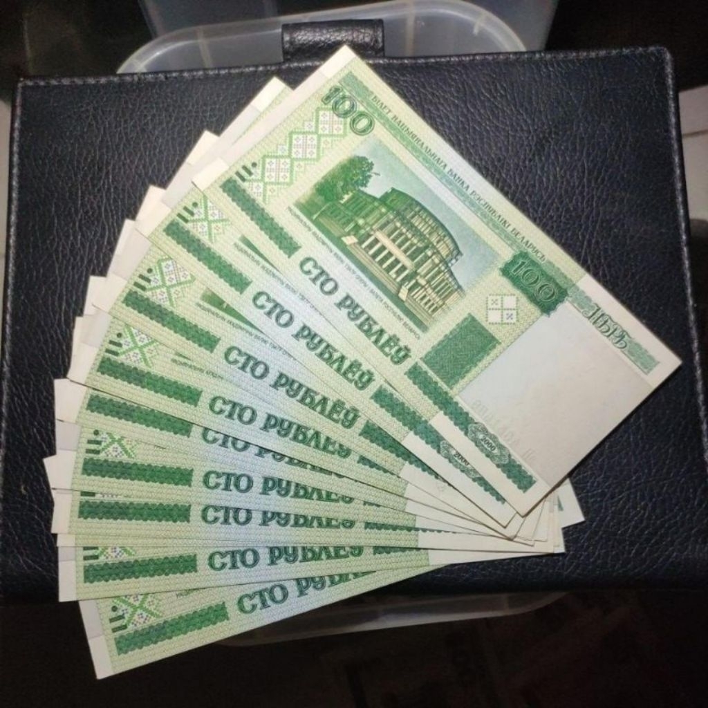 uang kertas asing 100 rubel belarusia