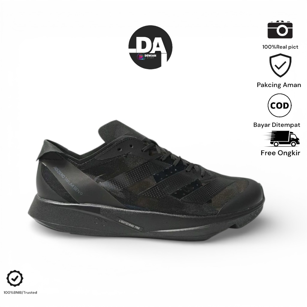 Sepatu lari Adizero takumi sen9 black-sepatu running unisex