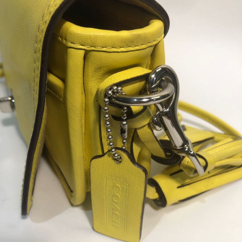 Coach Vintage Crossbody Legacy Penny Warna Kuning Turnlock Kulit Asli