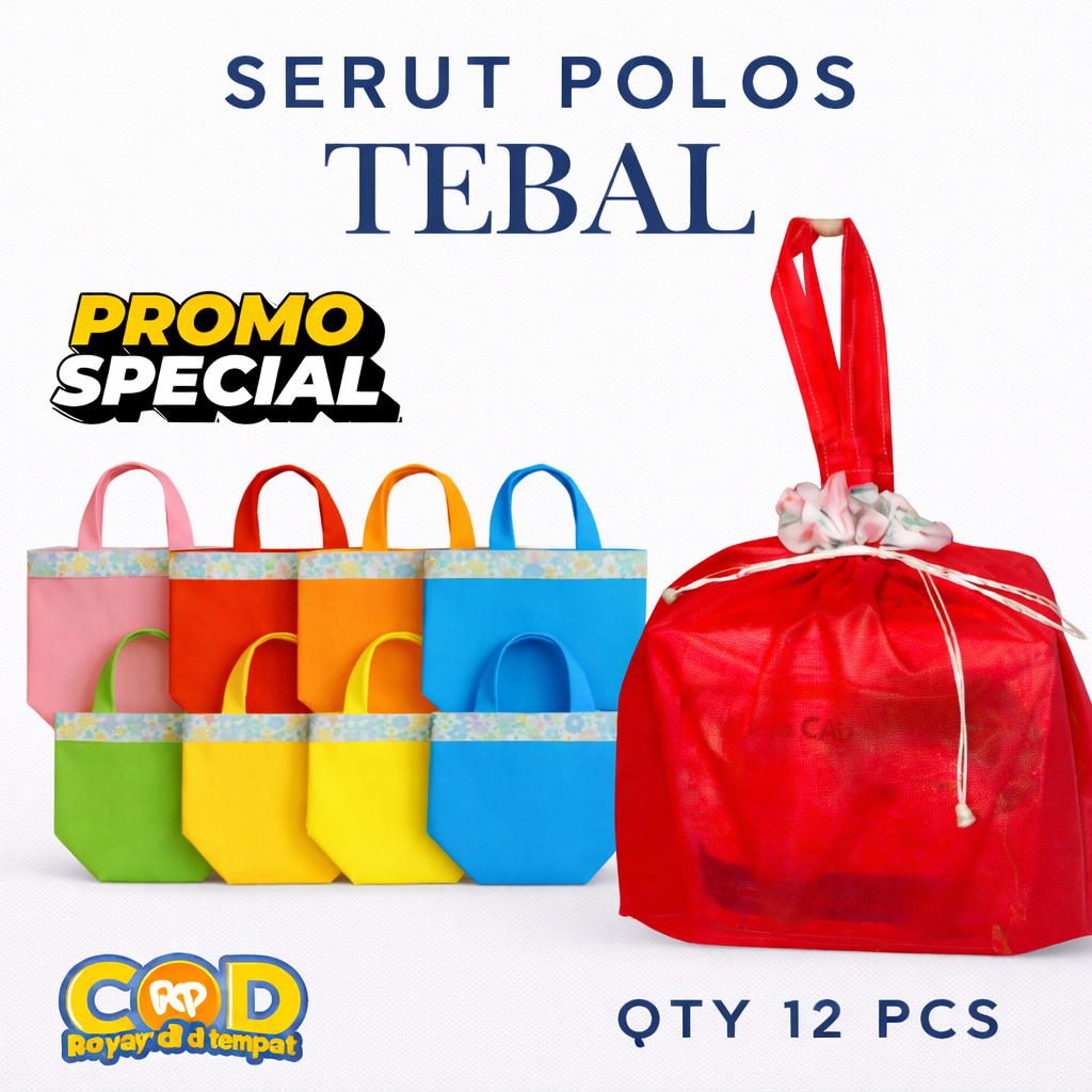 60 Biji Tas Hajatan Serut Tebal PAKET COMBO/Tas Spunbond Tebal
