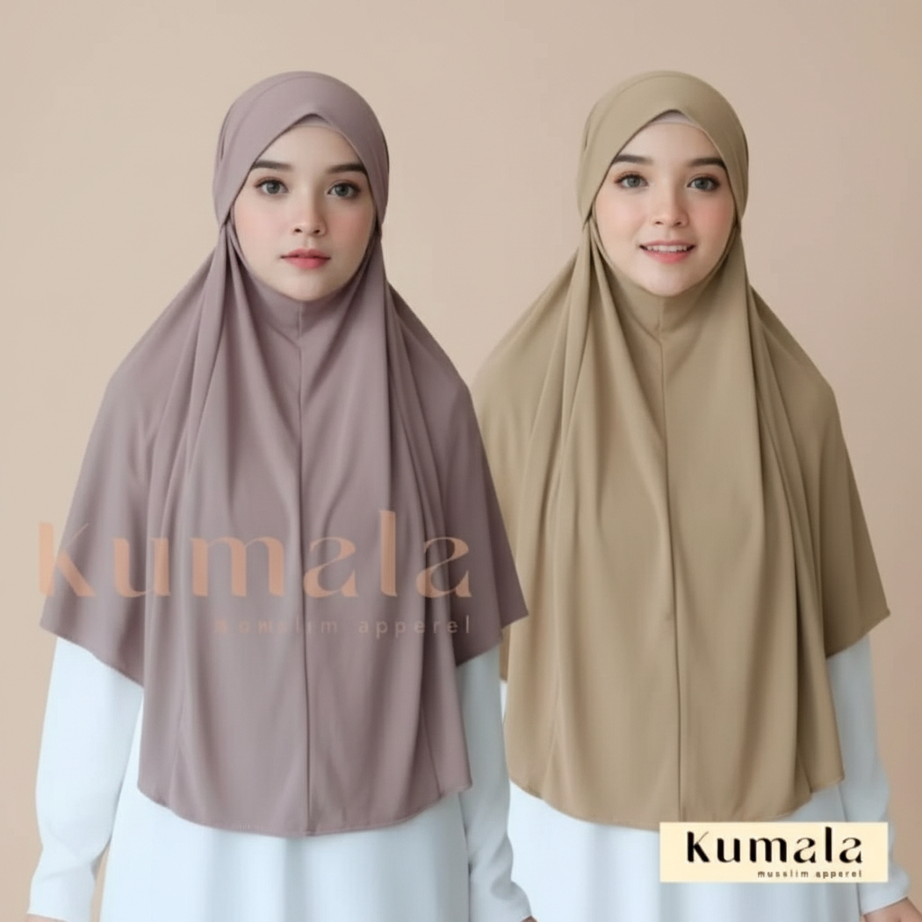 Kumala Hijab Khimar Instan Syari Bahan Jersey Premium Lembut Adem