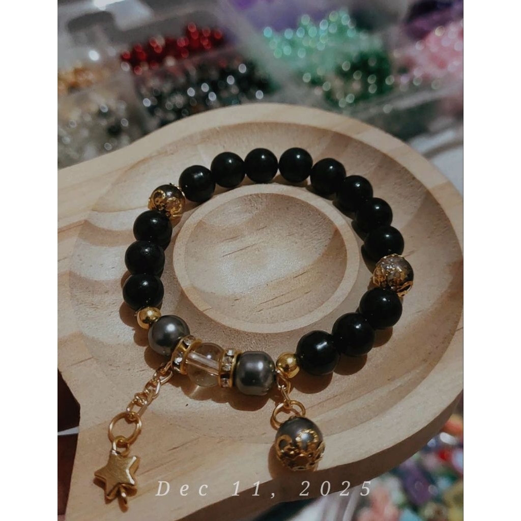 gelang wanita batu mutiara hitam