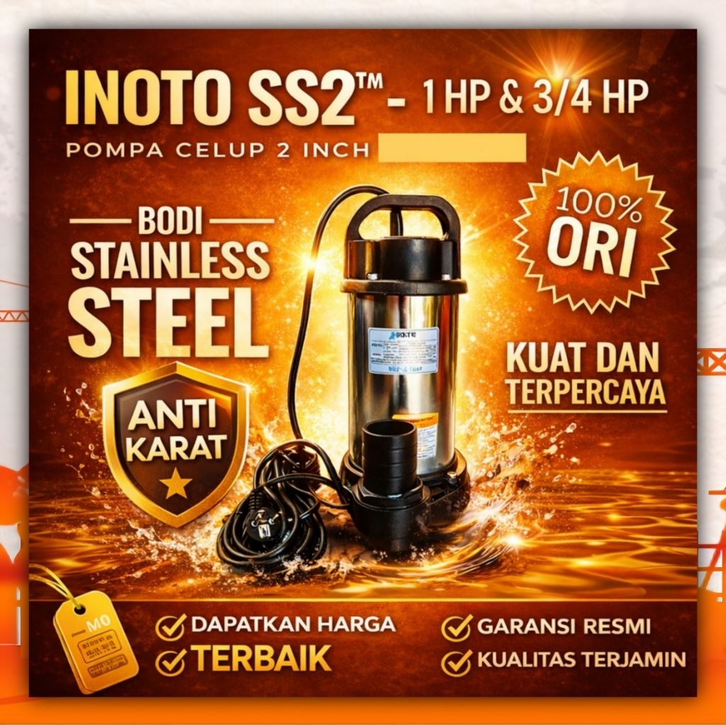 Pompa Celup Stainless INOTO 2” – 1 HP & 3/4 HP