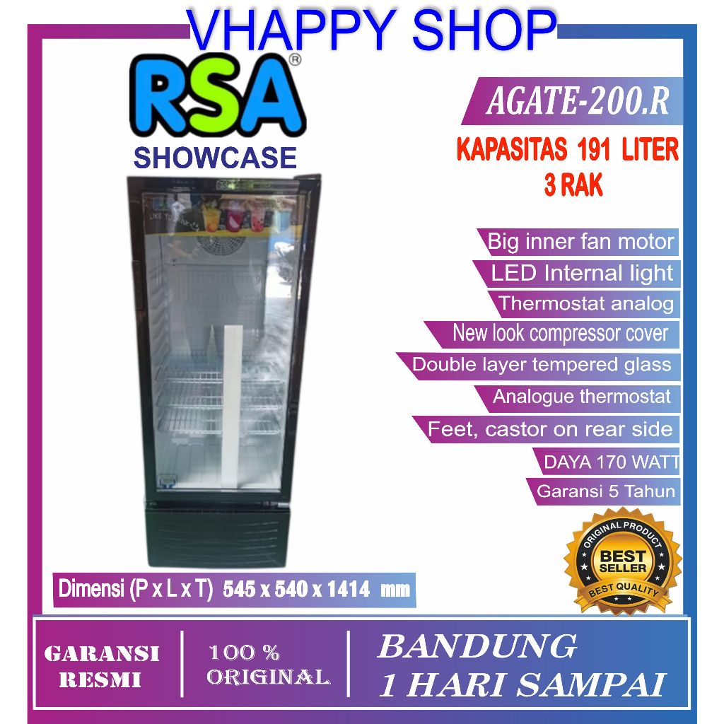 RSA SHOWCASE 3 RAK AGATE 200 AGATE-200R GARANSI RESMO