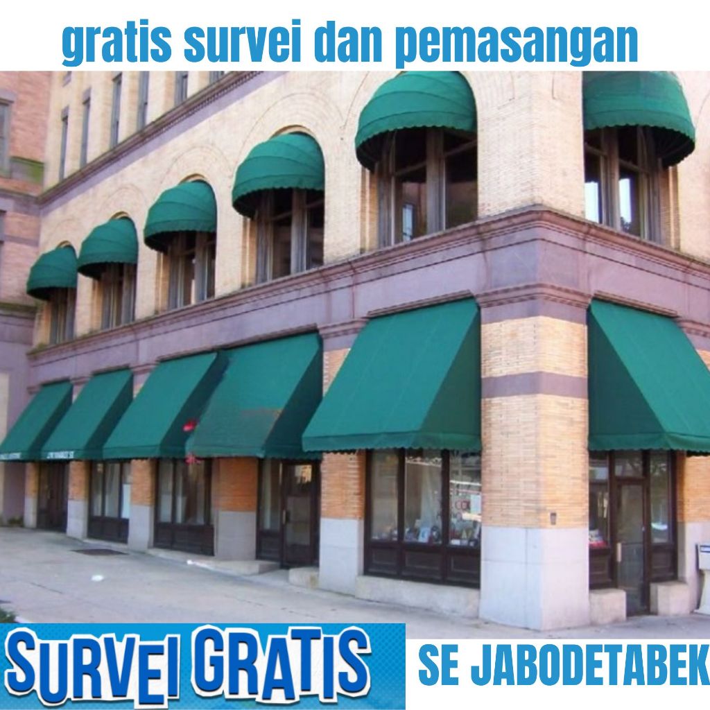 kanopi kain awning waterproof dengan rangka kokoh dan kuat waran hijau