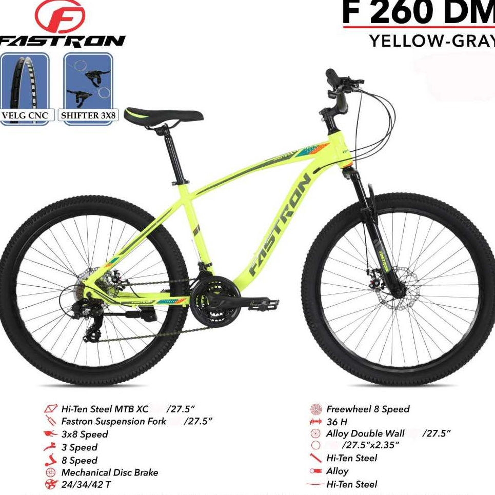 sepeda gunung mtb 27,5 inch fastron F-260 DM sepeda gunung rem cakram