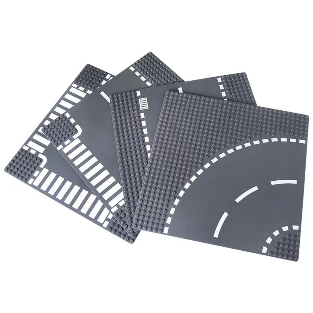 Baseplate Jalanan Base Plate Bricks Jalan Raya Building Blocks Parking Area City Road Street T Road 