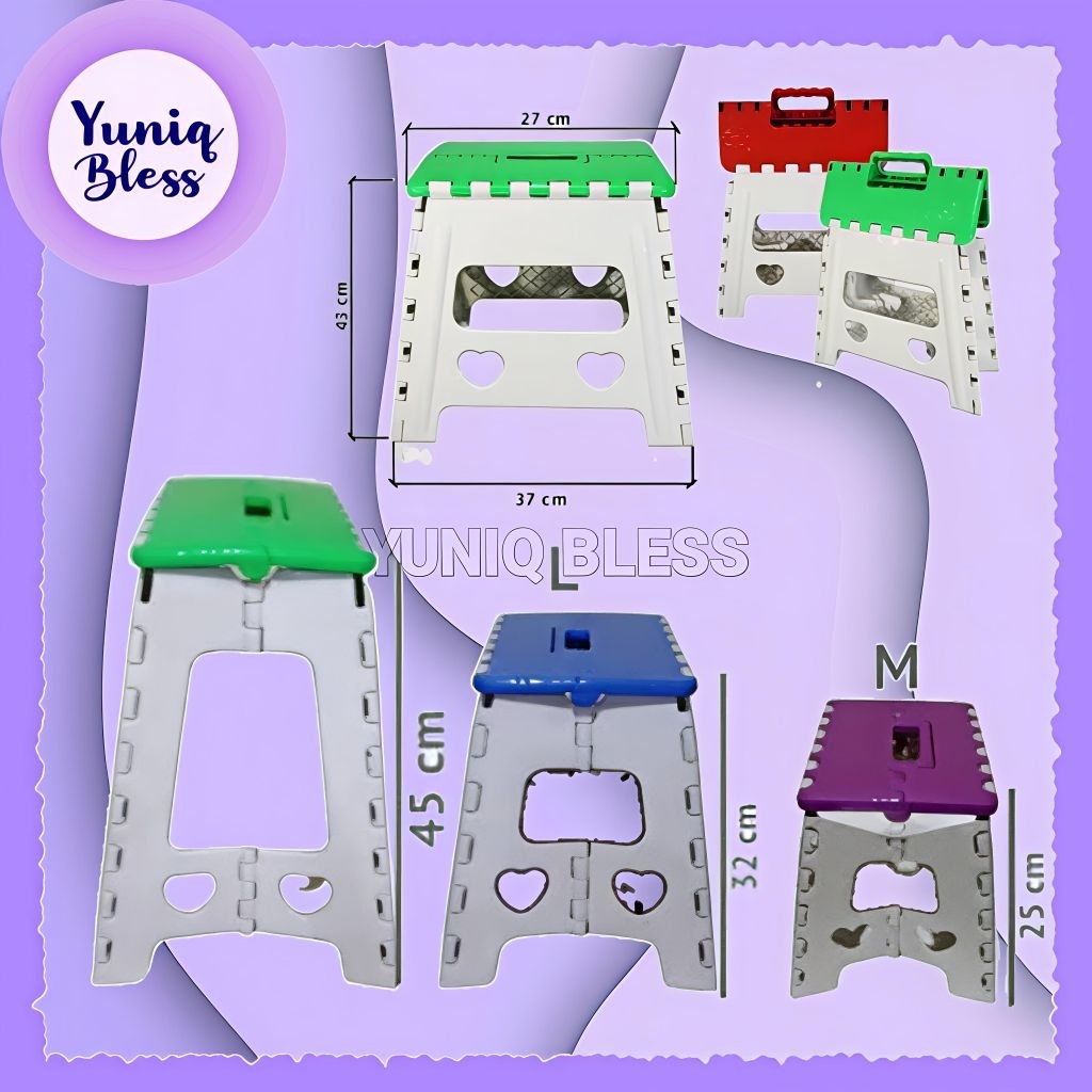 Kursi Lipat Warna Plastik Portable Ekonomis Tempat Duduk Serbaguna