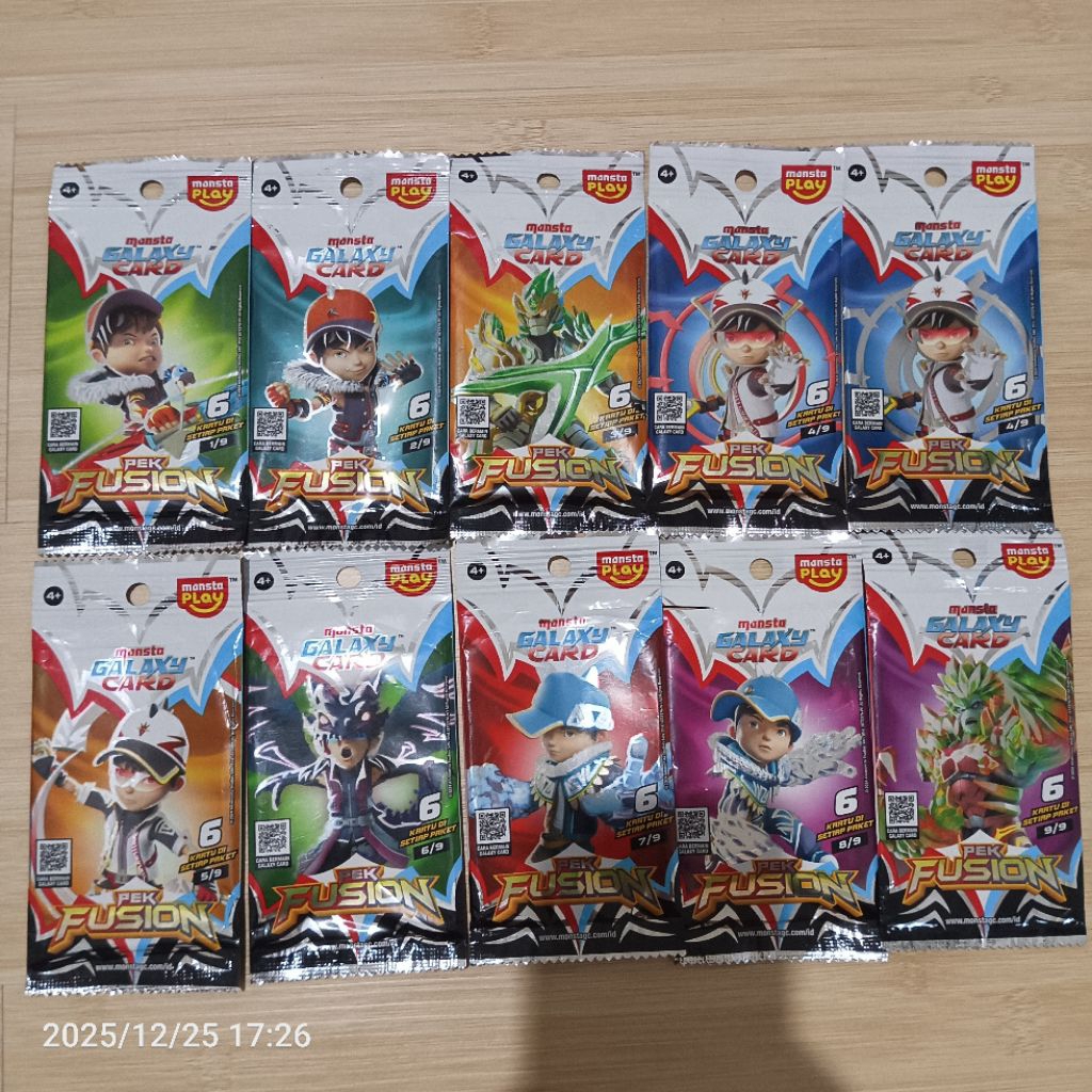 (SATUAN sudah dibuka) kartu Boboiboy Monsta galaxy card PEK Fusion