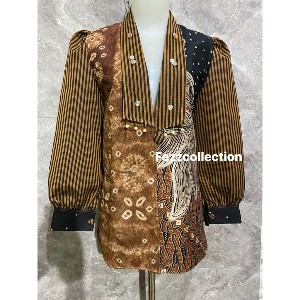 blazer jumputan batik lurik