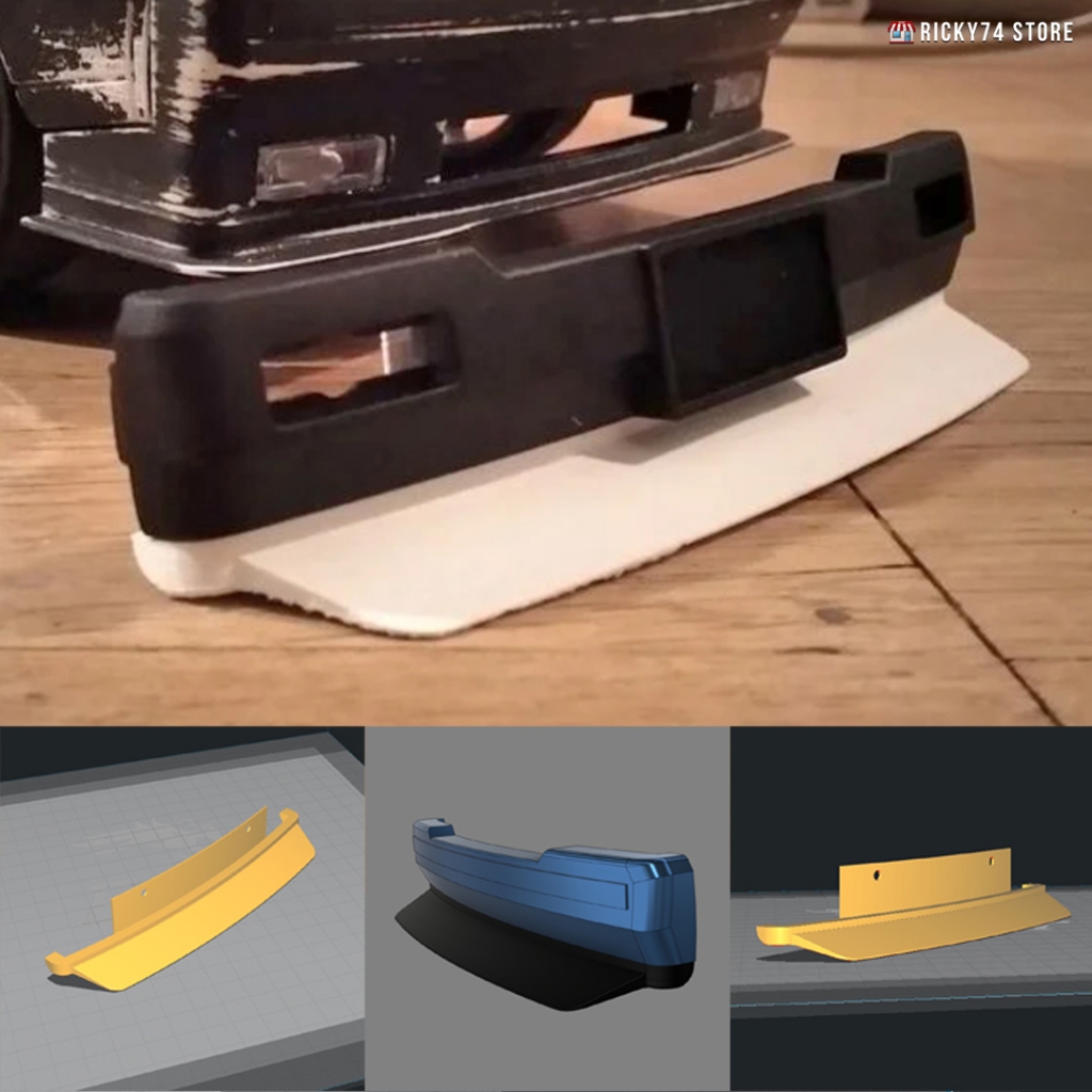 WPL D12 Lips Bemper Depan - Body Kit Part RC Drift 3D Print