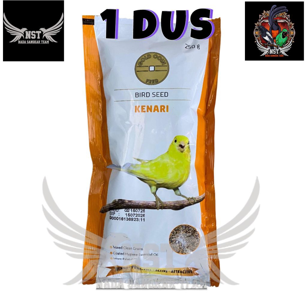 1 DUS PAKAN GOLD COIN CANARY MAKANAN HARIAN BURUNG KENARI BIJI MILET
