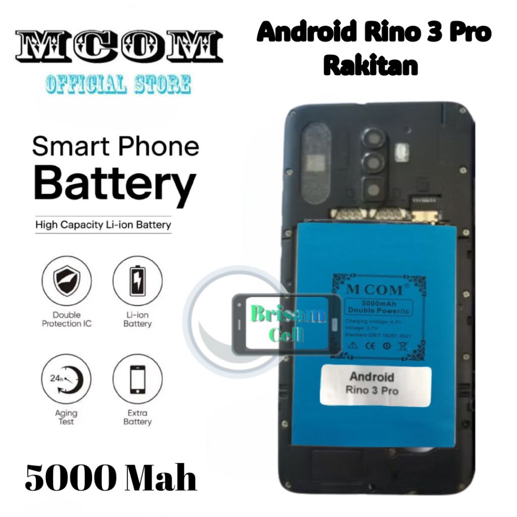 Battery Mcom Android Rino 3 Pro  [ Tembaga Pinggir ]  Baterai Double Power