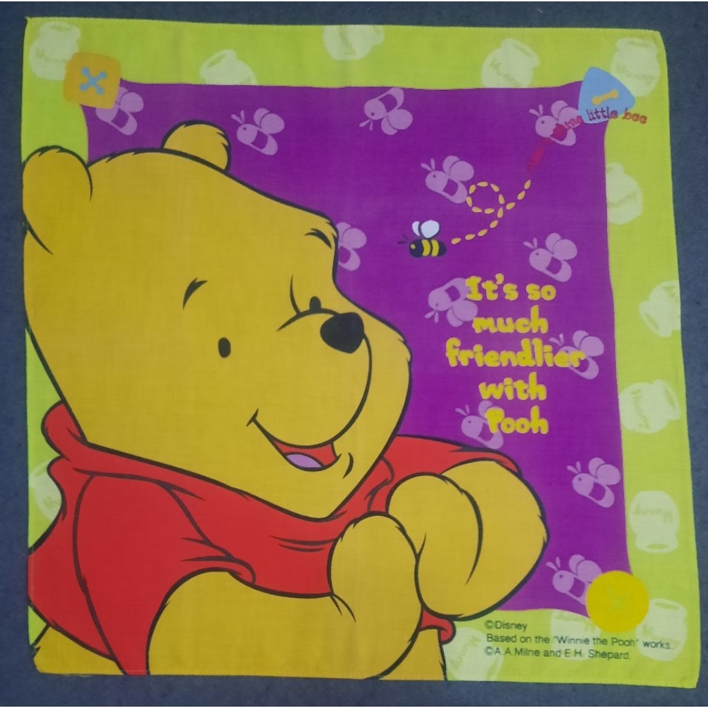 Saputangan Winnie The Pooh Disney Original Vintage Rare Handkerchief / Pooh