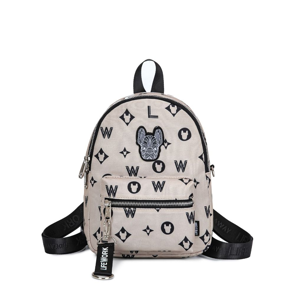 Tas ransel baru / Tas ransel motif LIF3 W0RK elegan / Backpack motif unisex#BH315-BX317