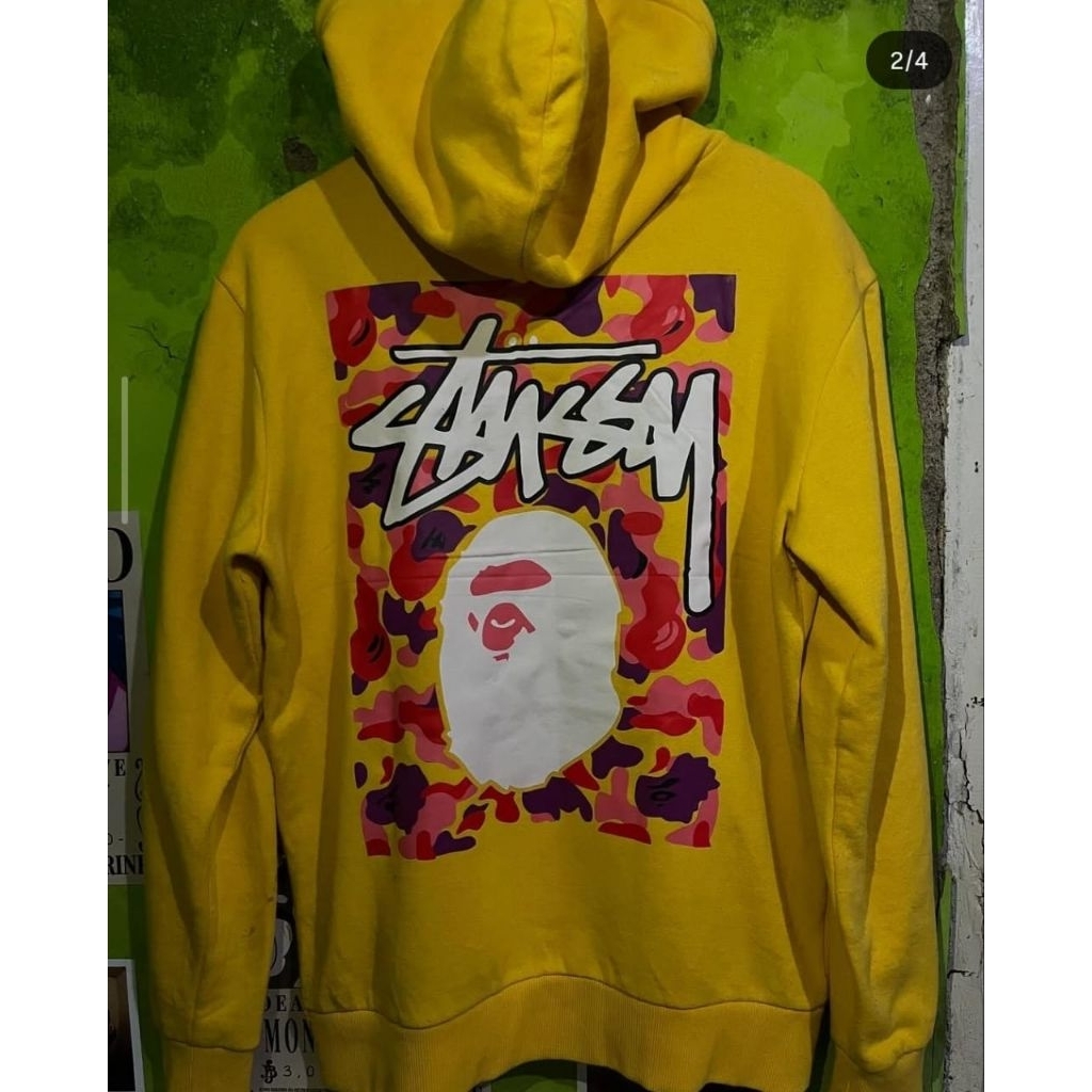 STUSSY X BAPE 2 HOODIE
