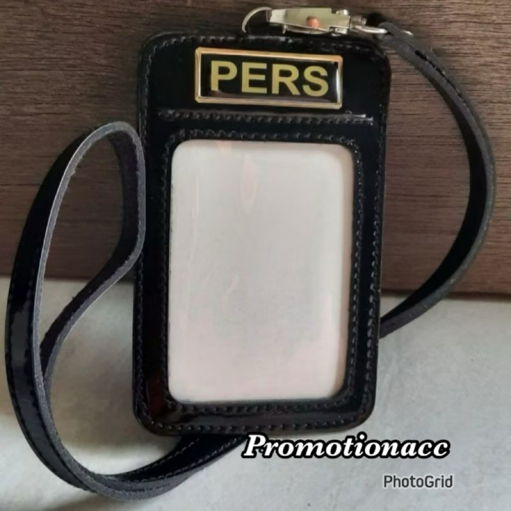 ID Card Tali Kulit PERS Dompet Kartu ID Card Tali Kulit Logo PERS PREMIUM