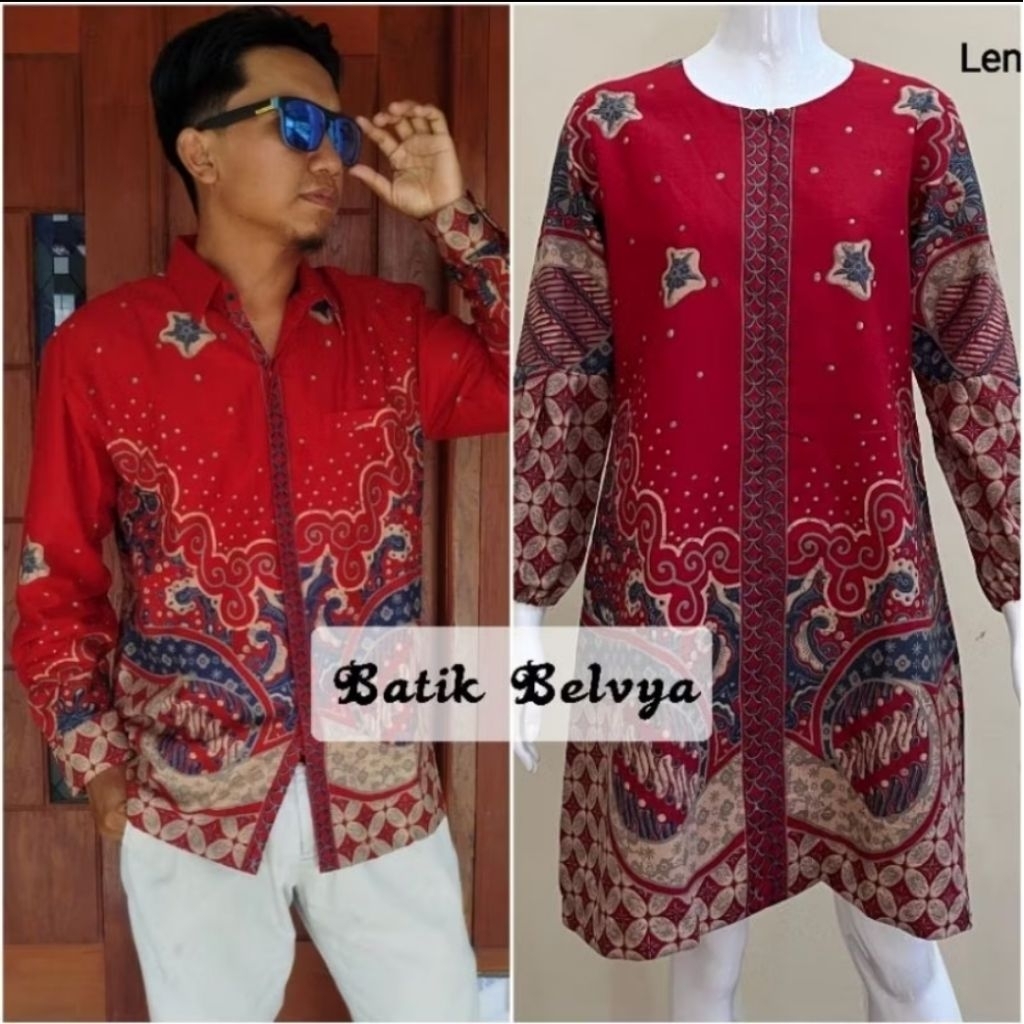 Set couple motif ungu soft / Batik sragen / batik solo / dress batik / tunik batik / kemeja batik / 
