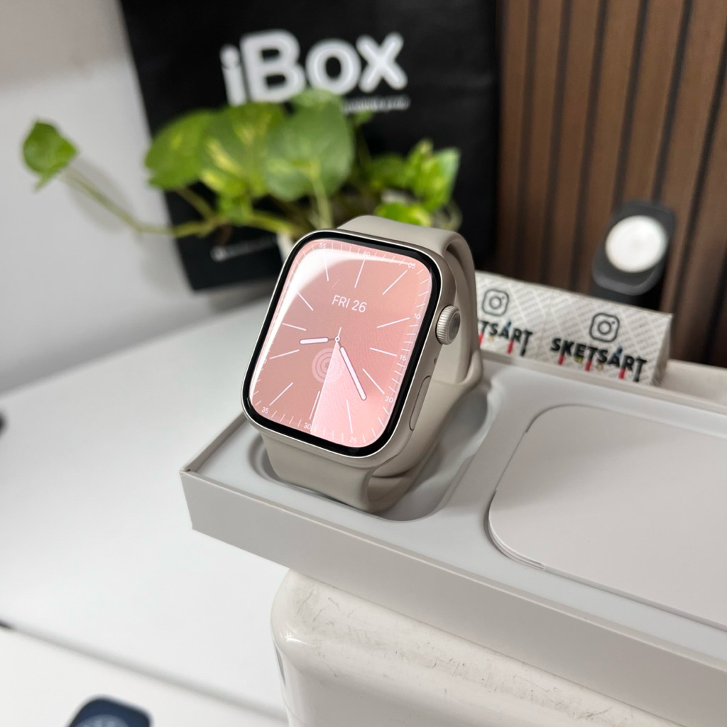 Apple Watch Series 8 45mm Starlight iBox iwatch Battery Health 82%