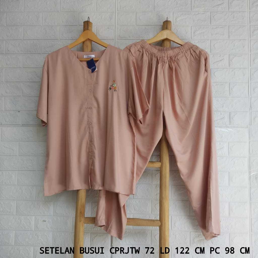 One Set AMRO Rayon Twill Lengan Pendek Celana Panjang Jumbo (CPRJTW)