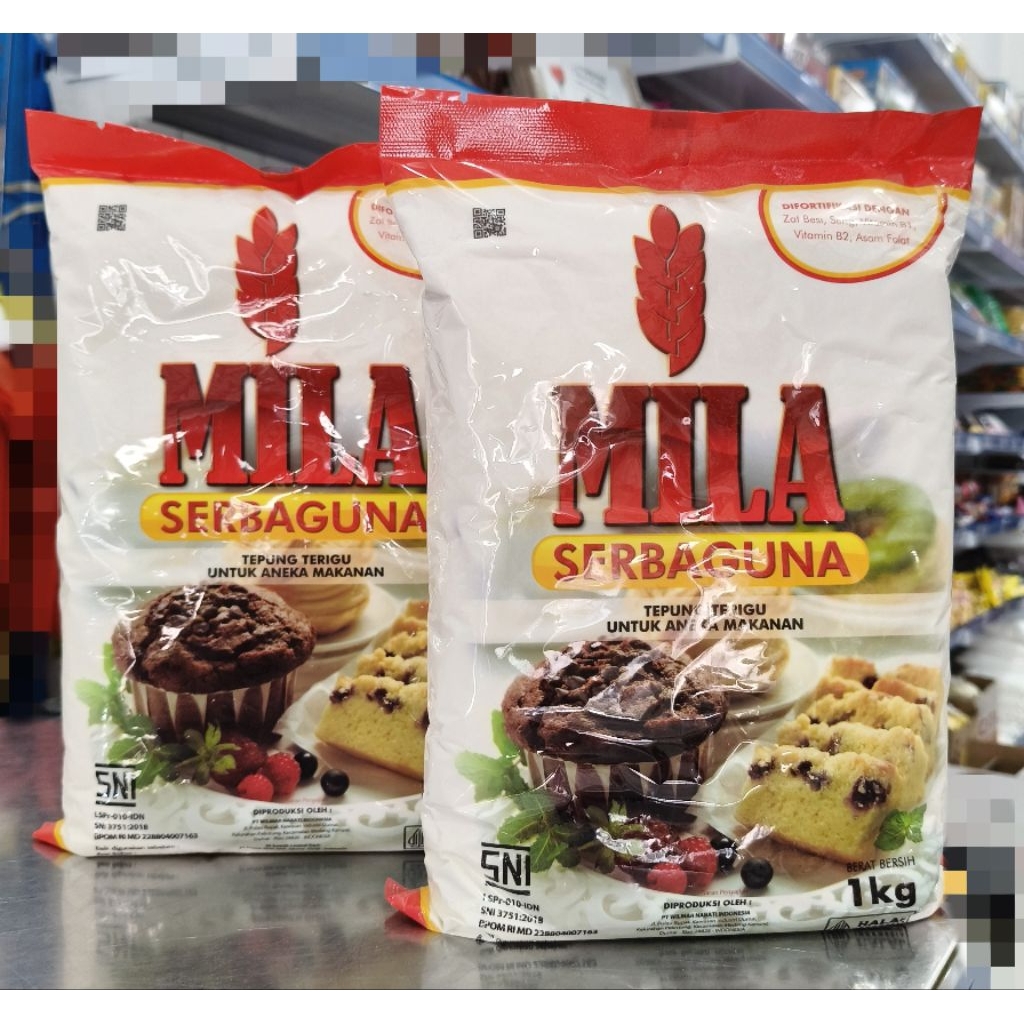 Milq Terigu Protein Sedang 1kg/Tepung Terigu Mila/Tepung Serbaguna Mila/Tepung Terigu Mila