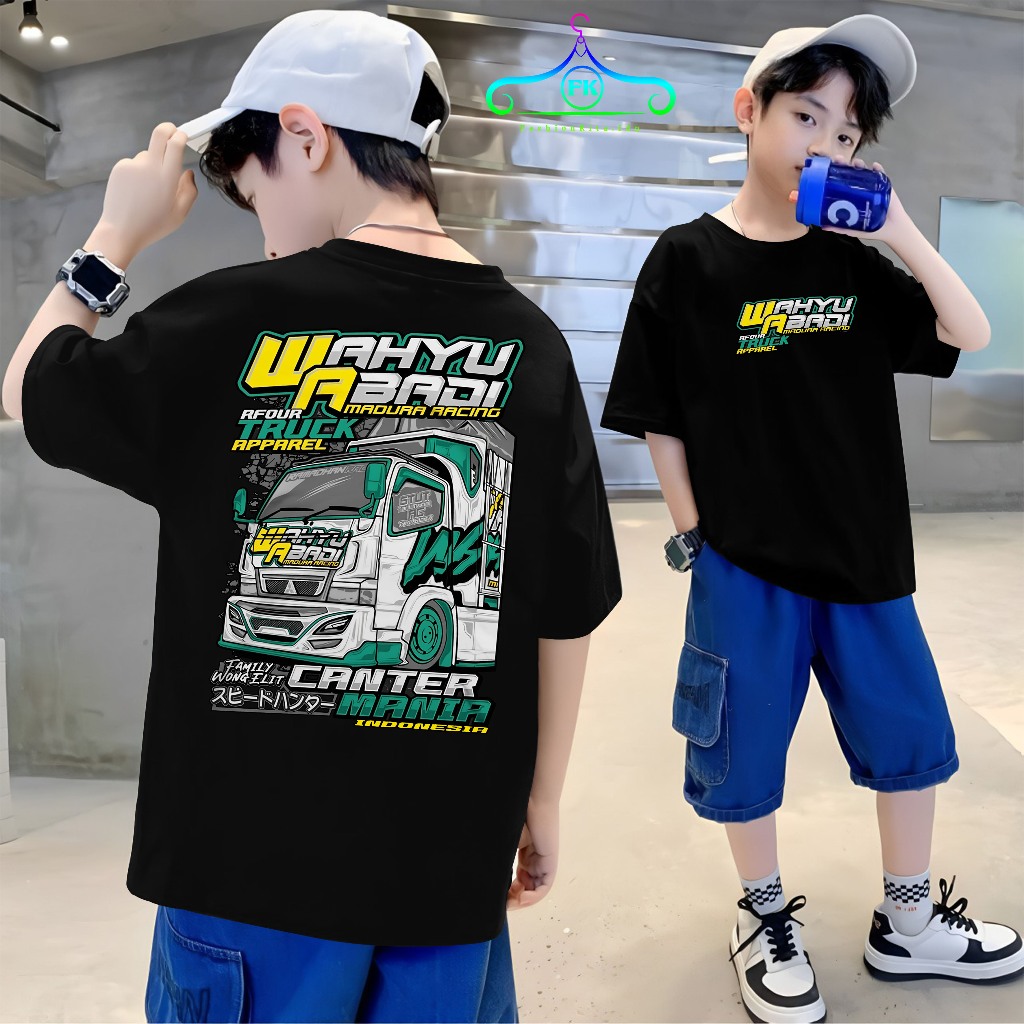 KAOS TRUK WAHYU ABADI ANAK 8-12 TAHUN KAOS TRUCK WAHYU ABADI ANAK TANGGUNG 10 TAHUN KAOS ANAK GAMBAR