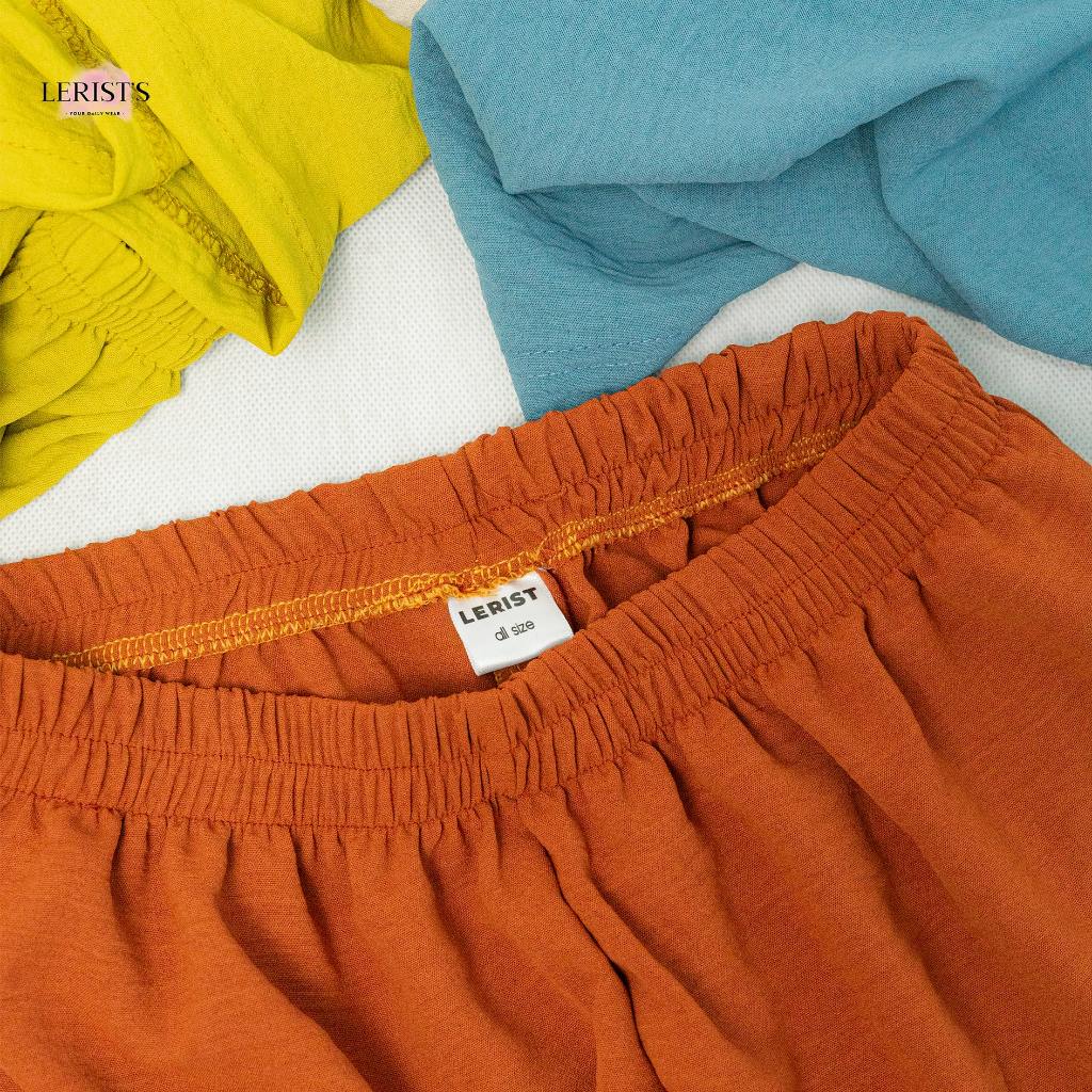Celana Pendek Crinkle Lerist- Hotpants Bawahan Wanita Atas Lutut Short Pants Crinkle Mini Polos Leri