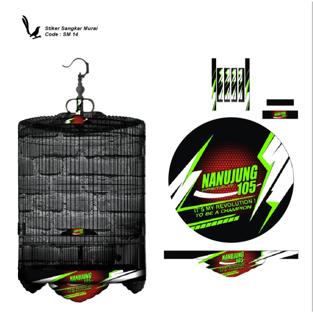 Stiker Decal Tebok Murai Stiker Sangkar Murai Nanjung