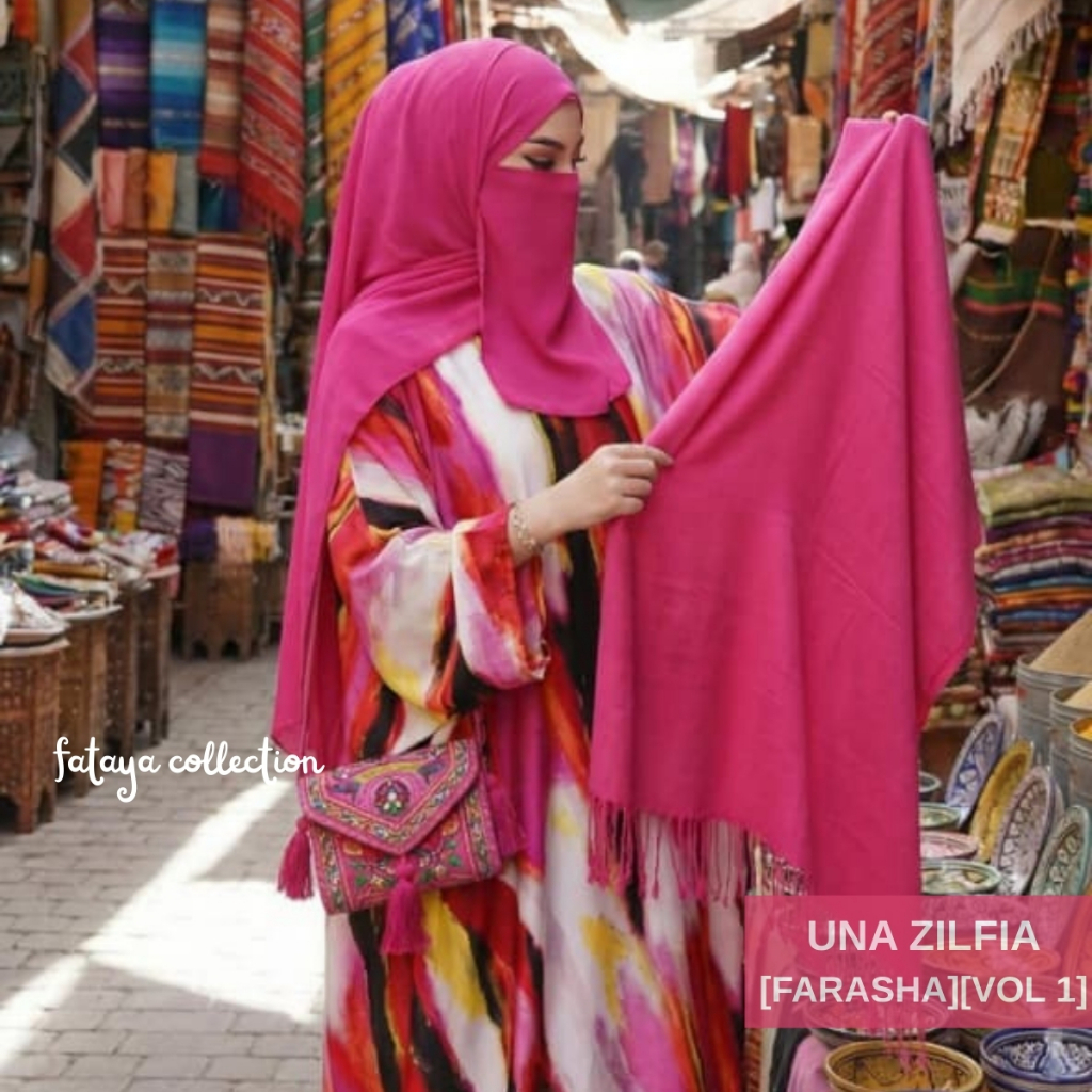 Fataya Collection UNA ZILFIA Abaya Farasha - Kain Silk