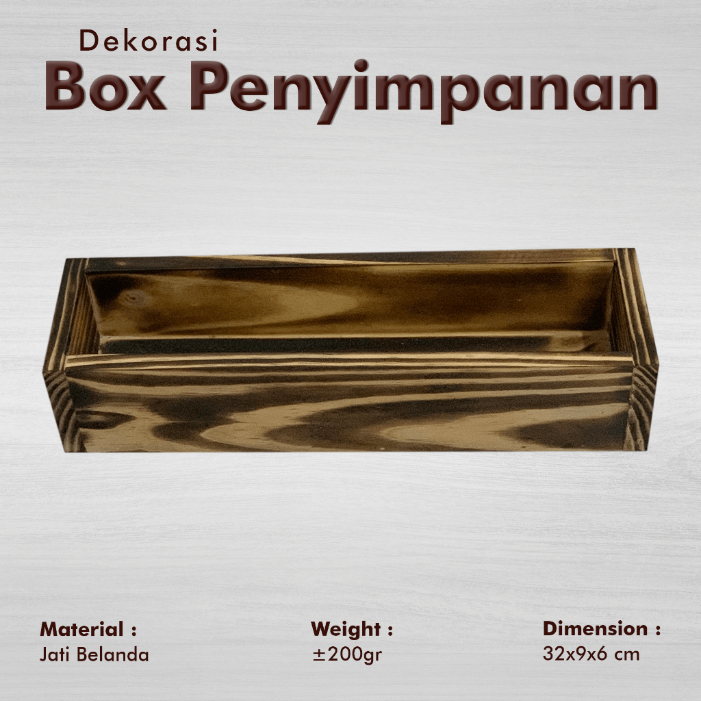 Storage Box Kayu Jati Belanda / Kotak Kayu Jati Belanda Motif Dekorasi Bakar / Dekorasi dan Tempat P