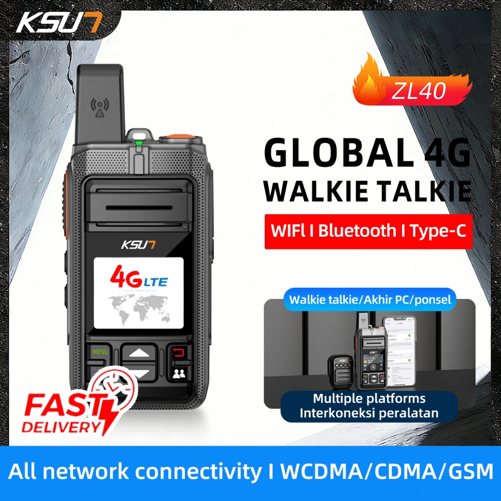 KSUN KSW Walkie Talkie ZL40 ZELLO HT JARAK JAUH HANDY TALKIE 4G 6000mAh