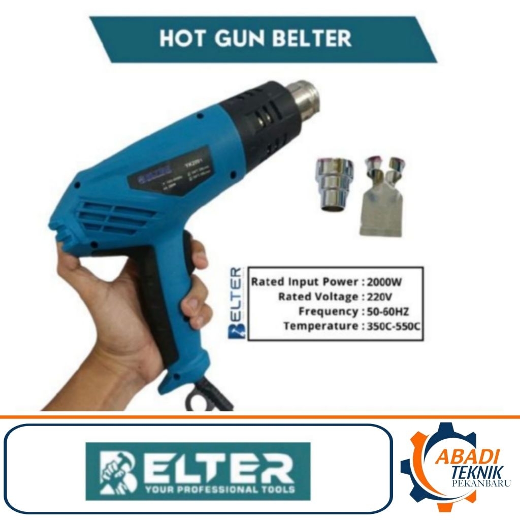 BELTER Alat Pemanas Hotgun Plastik Heat Hot Gun Pro Blow Dryer 2000 Watt