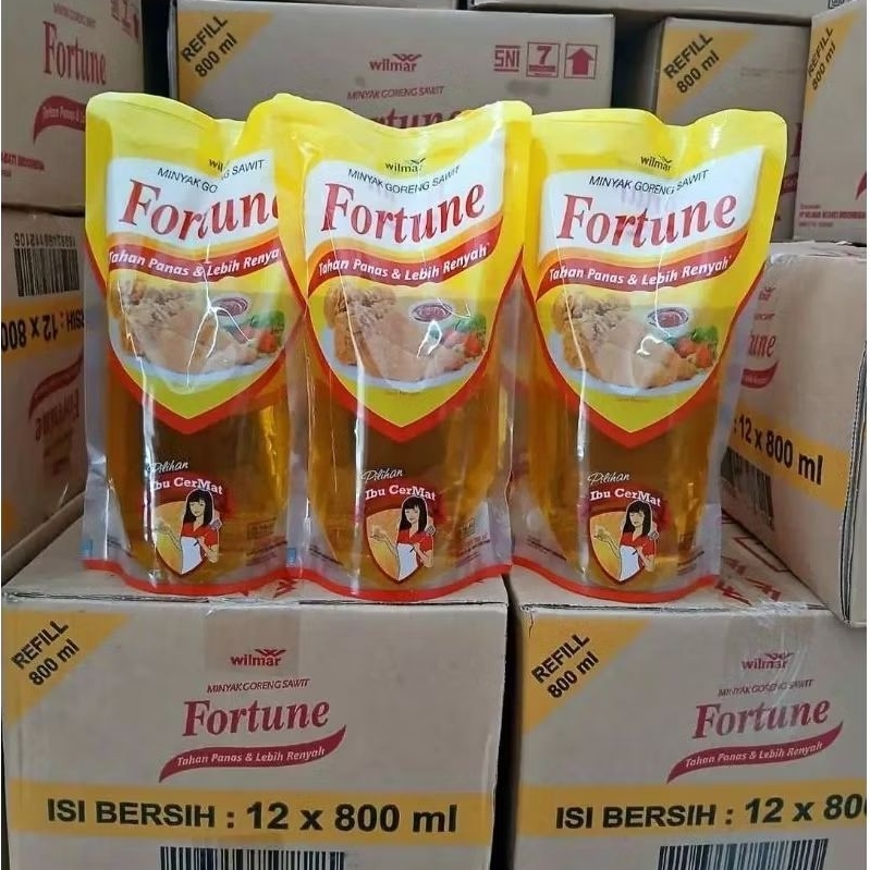 [TERMURAH] Minyak Goreng Fortune 1 LITER 1000ml & 800ml 1 KARTON Kemasan Pouch - Bebas Trans Fat, Ka