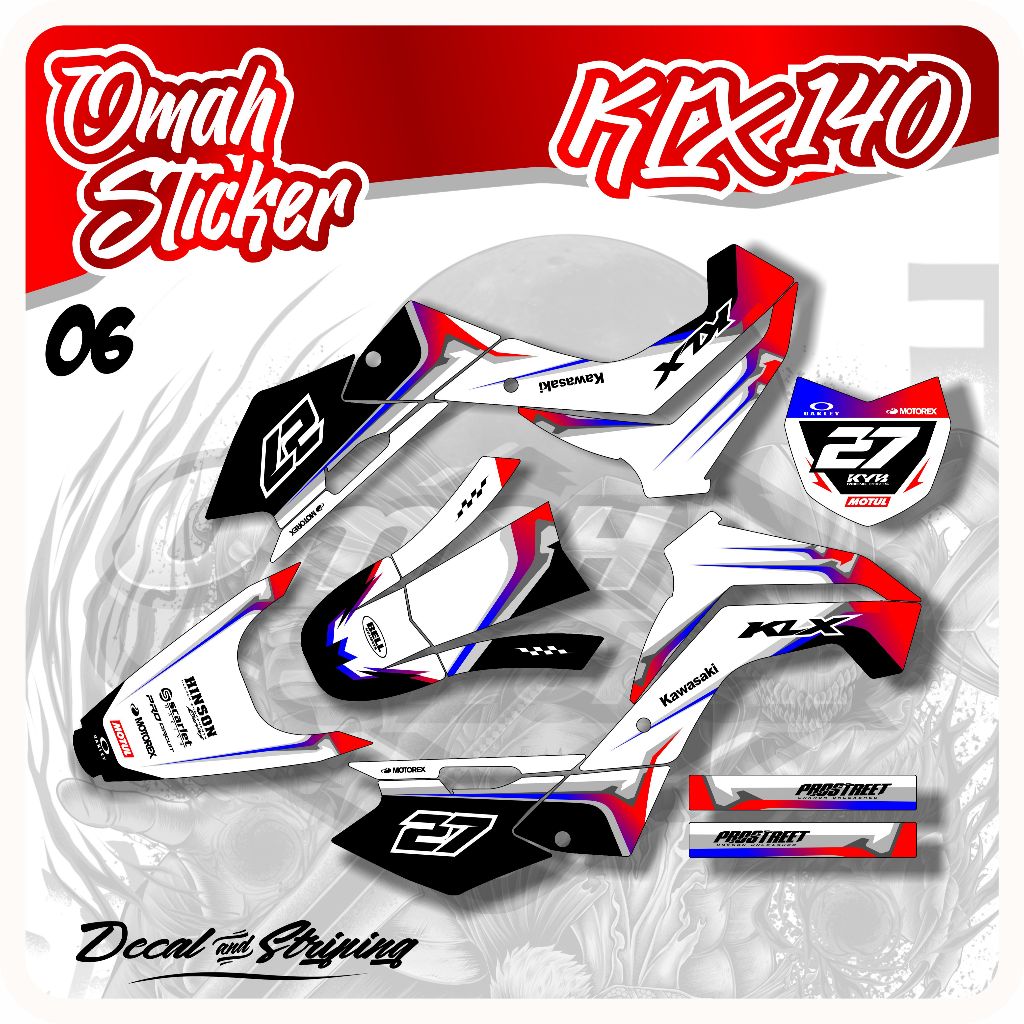 Decal KLX 140 / Stiker KLX 140 / Decal Stiker KLX 140 .OMH.06
