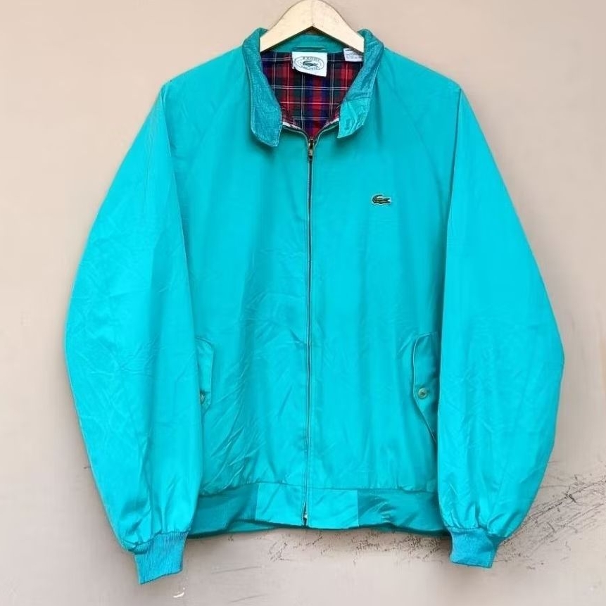 Jacket harrington lacoste x izod casual vintage tartan light green