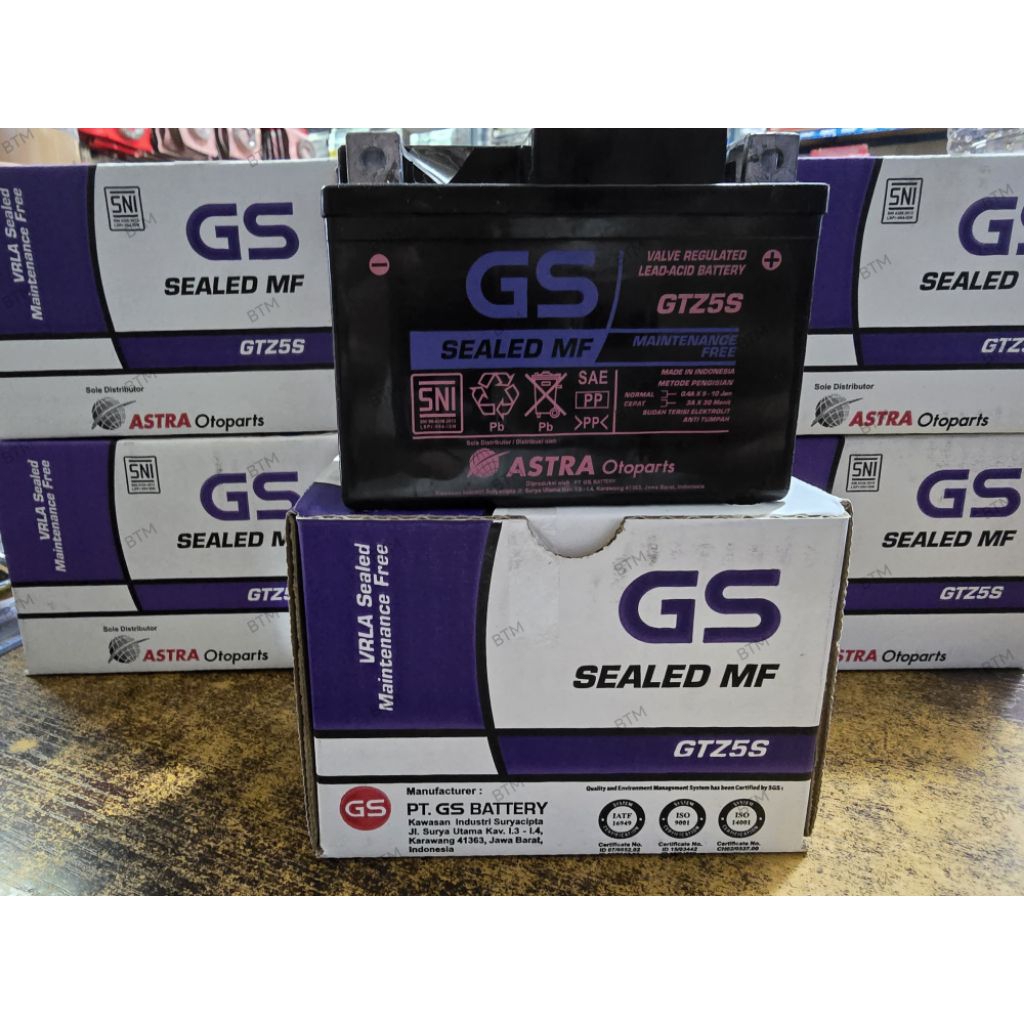 Baterai Motor/Aki Motor Kering Beat/Karisma/Mio GTZ-5S GS Astra ORIGINAL100%