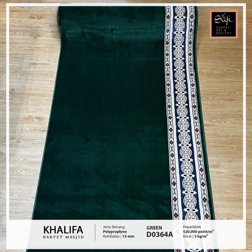 Karpet Masjid / Karpet Mushola / Sajadah Masjid Meteran Custom Design Turki Khalifah D0364A Green / 