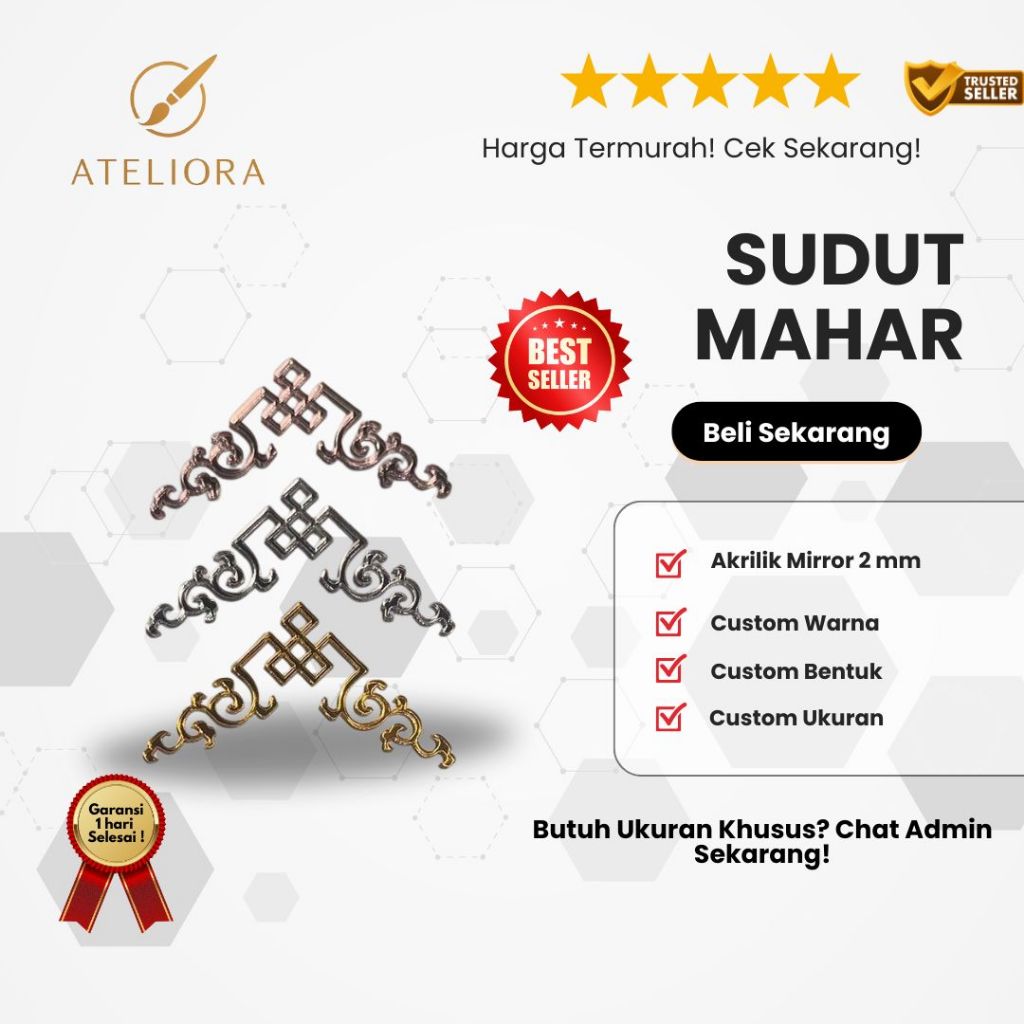 Sudut Mahar Akrilik/ Siku Sudut/ List Akrilik