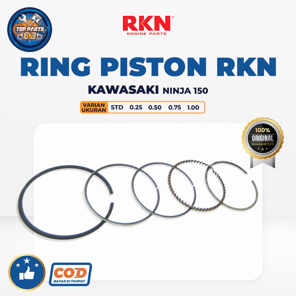 RKN Ring Set Piston Motor Kawasaki Ninja 150 STD Oversize 0.25/0.5/0.75/1.0 ASLI & Original