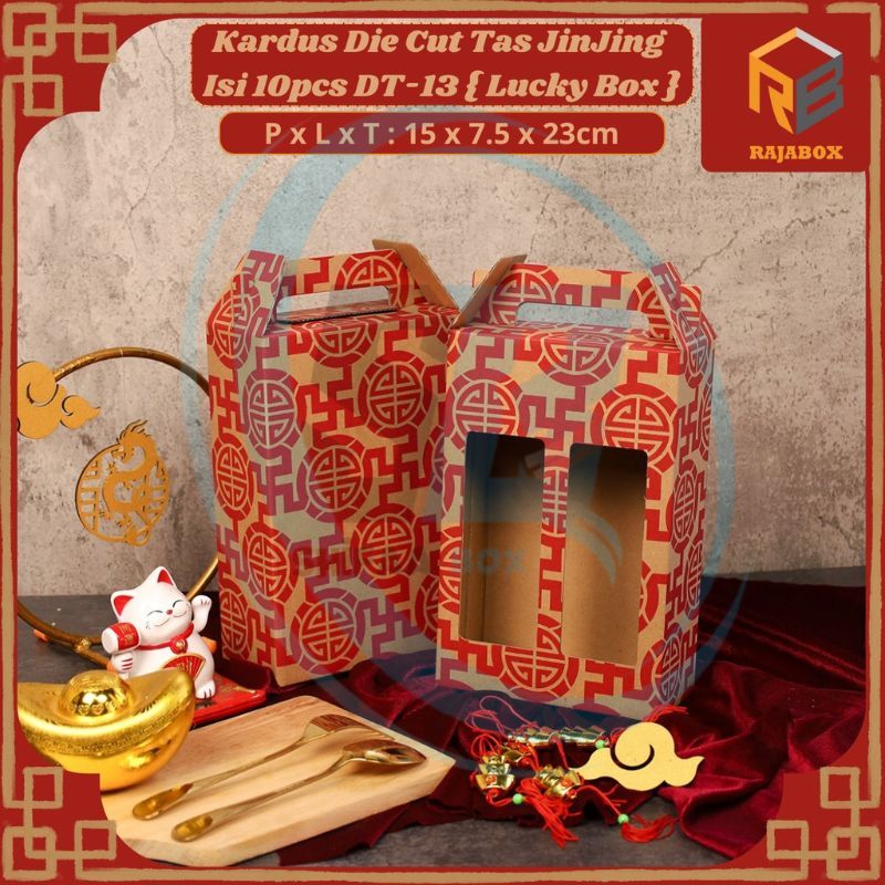 ( 10 pcs ) Box Jinjing 2 Botol 500ml Imlek Sincia Kardus Tenteng Kemasan Hampers Chinese New Year