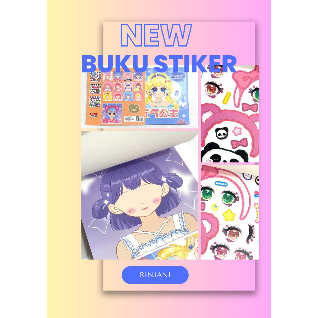 Buku Stiker Wajah Karakter Anime Imut Lucu Warna Warni Colourful