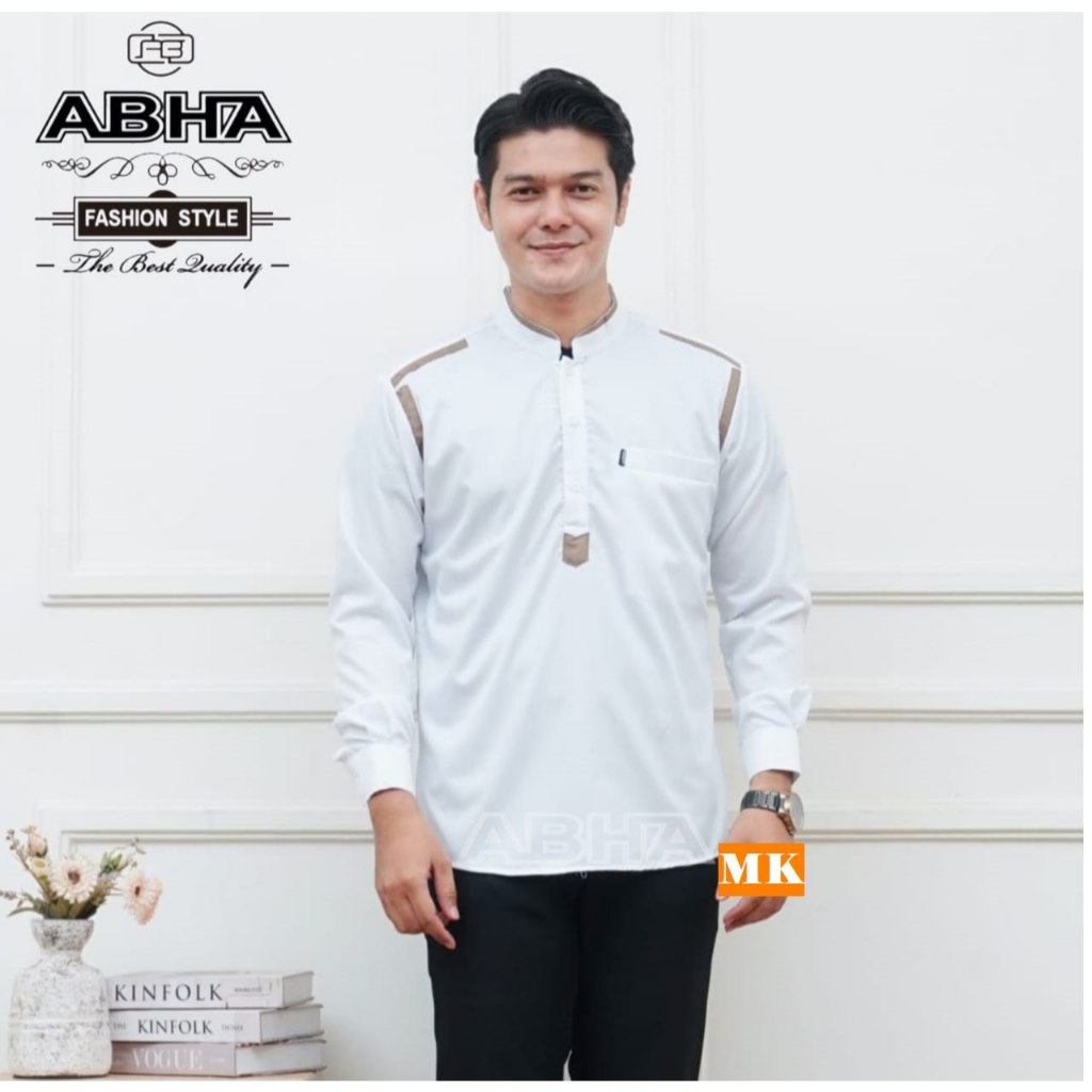 Baju Koko azzahir motif Nazar kemeja Koko Hadroh Abha Baju muslim Gus Azmi Lengan panjang terlaris